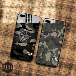 Ốp lưng kính cường lực iphone 7 plus / iphone 8 plus hình camo