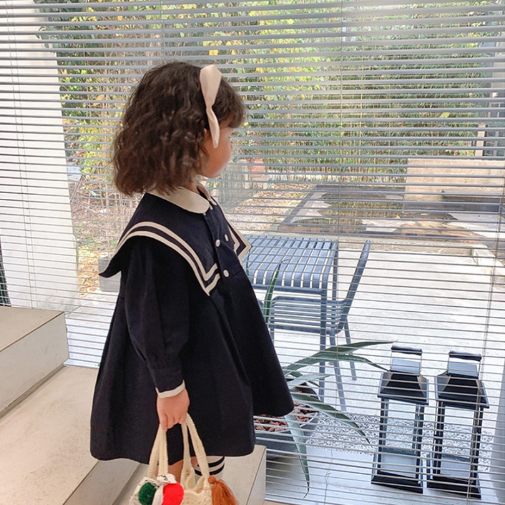 Đầm cổ búp bê thời trang xuân thu cho bé gái