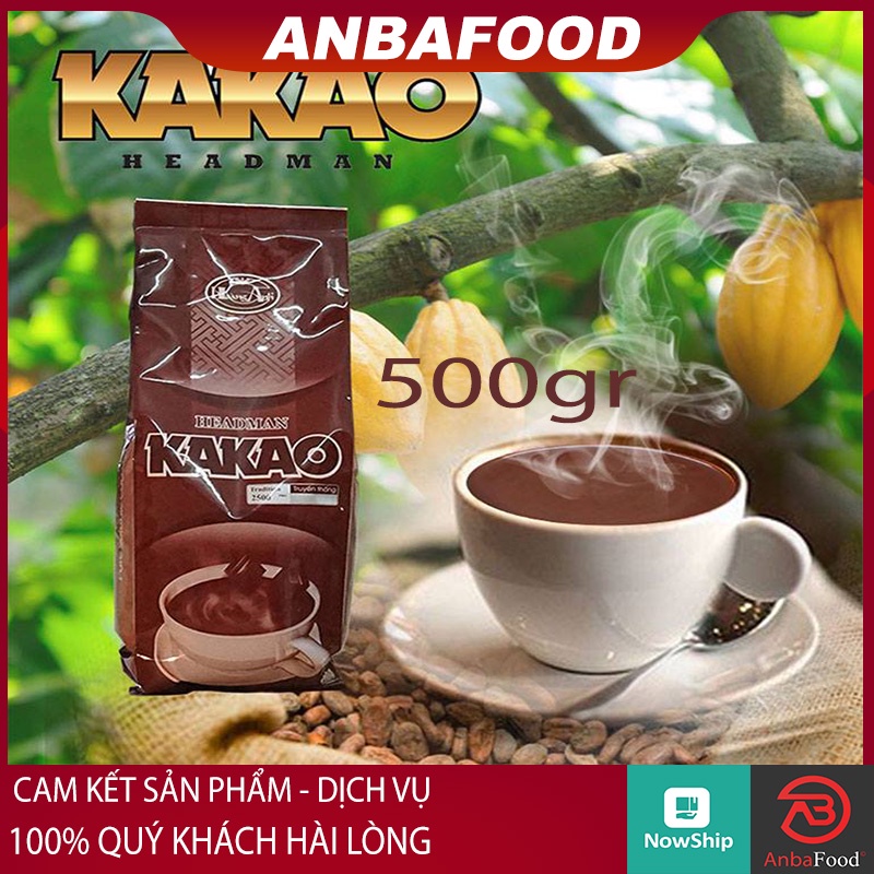 Bột Cacao Headman 2 in 1 túi thiếc (500g) - Cải thiện tim mạch chống lão hoá - Bột Kakao Headman