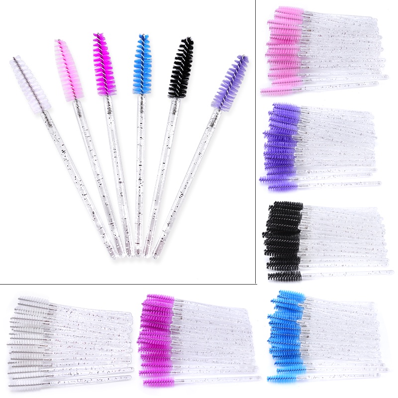 Năm mươi bàn chải trang điểm với một bàn chải lông mày pha lê với bút lông quét Mascara mọi người sử dụng bút lông mi