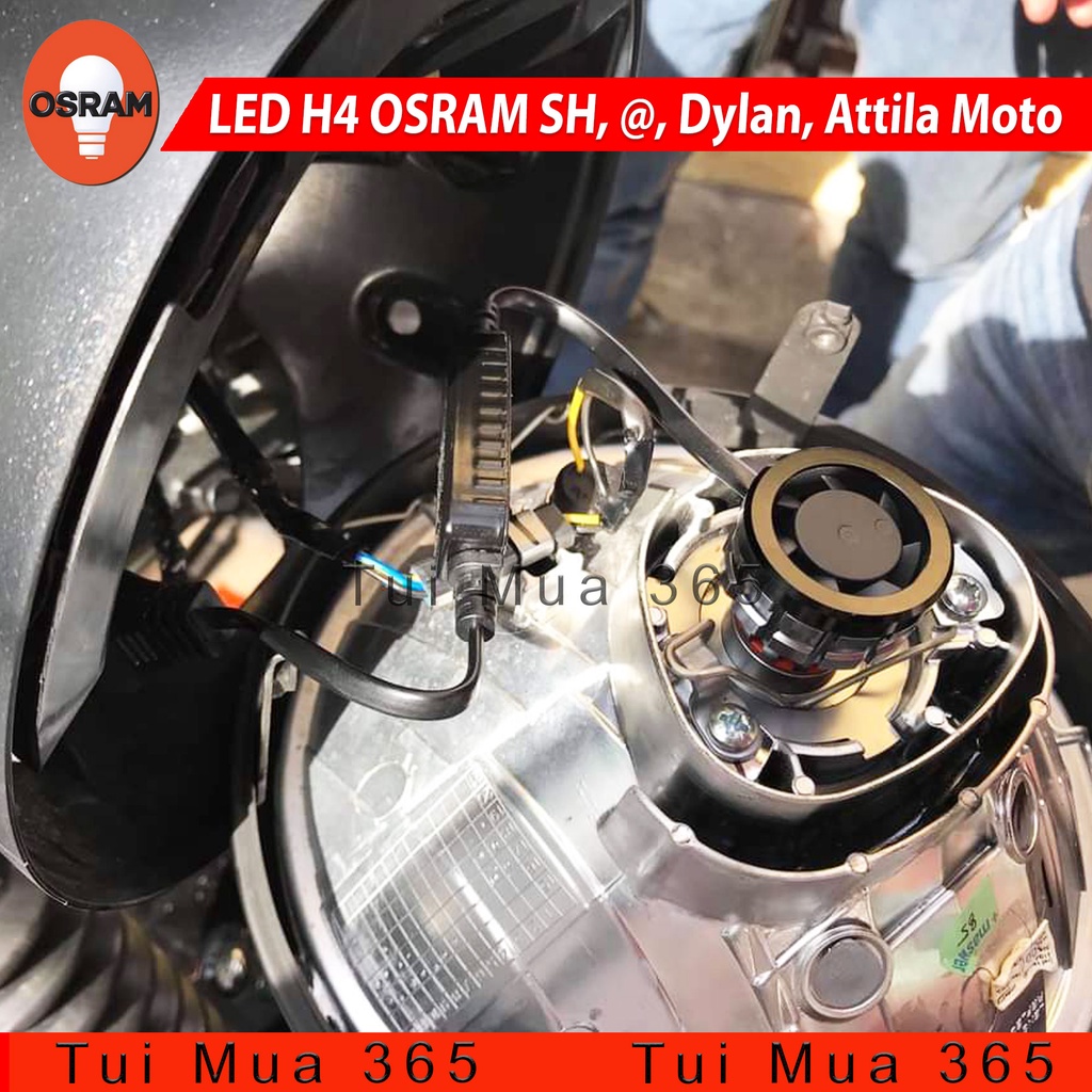 Bóng đèn LED H4 OSRAM SH, A Còng, Dylan, Attila Moto tăng sáng trắng - 100% Hàng chính hãng