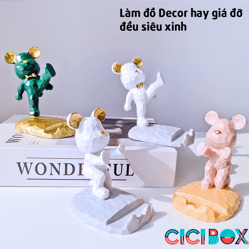 Giá Đỡ Điện Thoại, Ipad Mini Gấu Decor Xem Phim Dễ Thương Đồ Trang Trí Bàn Học Bàn Làm Việc