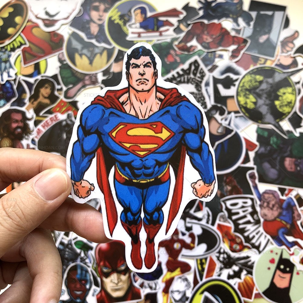 Sticker Siêu Anh Hùng chống nước siêu dễ thương dán xe, dán laptop, dán nón bảo hiểm chống nước