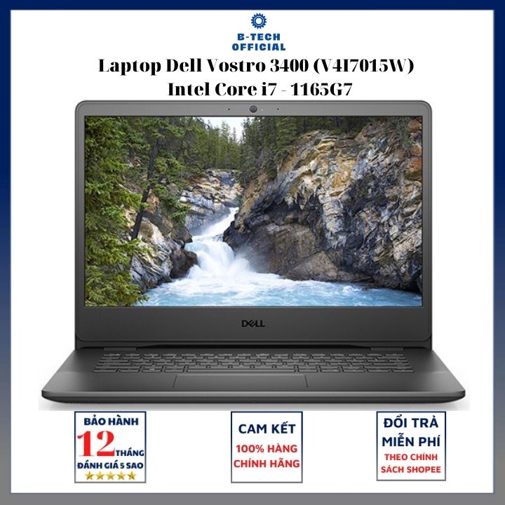 Máy tính Dell Vostro 3400 (V4I7015W)/ Black/ Intel Core i7 - 1165G7 (up to 4.70 Ghz, 12MB)/ RAM 8GB DDR4/ 512GB SSD