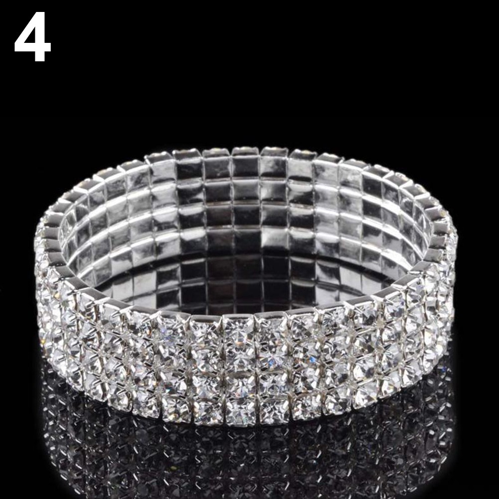 Vòng tay hợp kim đính đá nhiều lớp lấp lánh cho nữ | BigBuy360 - bigbuy360.vn