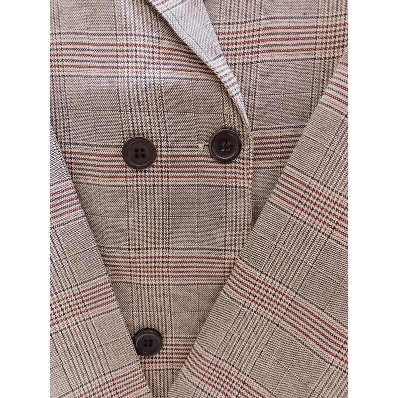 ÁO BLAZER KẺ 1 LỚP NÂU BE QC STYLE ULZZANG HQ (Ảnh thật) | BigBuy360 - bigbuy360.vn