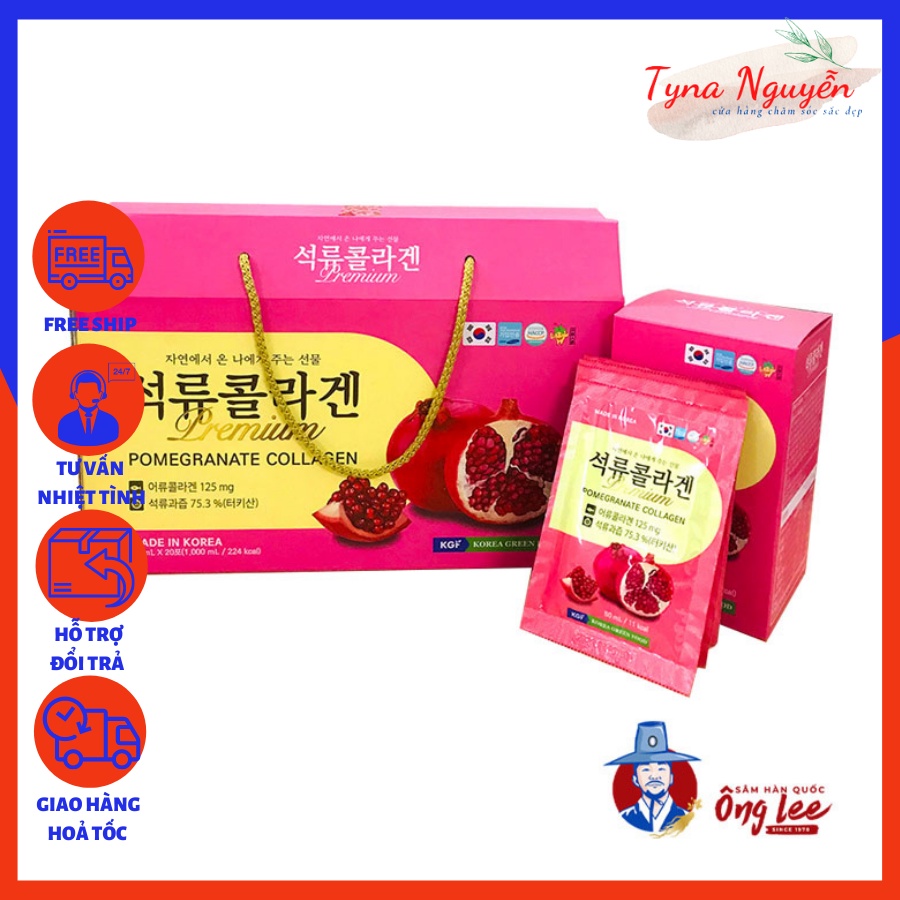 Nuớc Uống Collagen Lựu  Hàn Quốc - Pomegranate Collagen Premium - Hộp 20 Gói