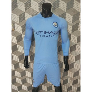 Quần áo đá bóng tay dài Man City sân nhà 2018