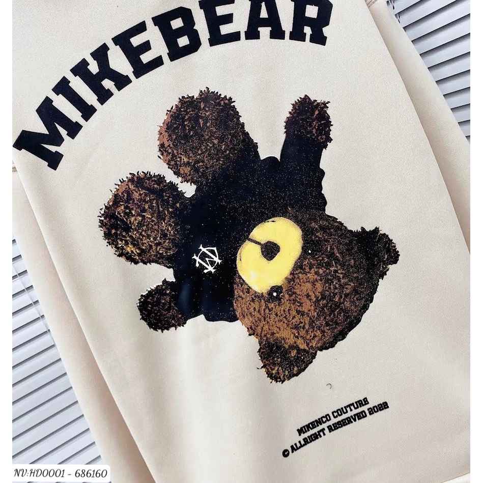 Áo Hoodie Nam Mikebear In Hình Gấu . Áo Nỉ Hoodie Mikebear Unisex Nam Nữ Chất Nỉ Bông Dày Dặn DT STORE MENWEAR