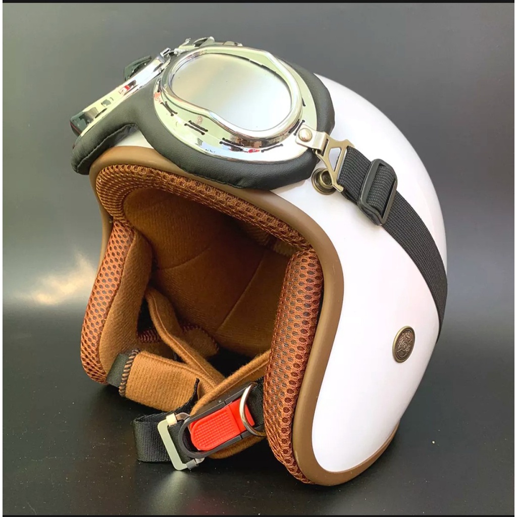 Mũ Bảo Hiểm 3/4 Có Kính Phi Công