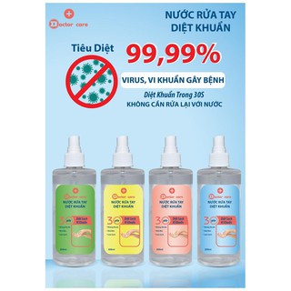 Dung Dịch Rửa Tay Diệt Khuẩn Doctor Care đánh bay diệt khuẩn trong 30 giây- Hương Trà xanh (100ml)