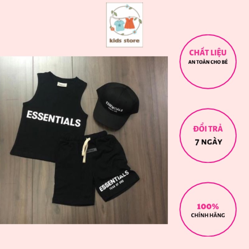 Quần áo cho bé set esentials kèm mũ chất mát lạnh hàng VVXK