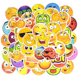 Sticker Smile Face Emoji Stickers set 60 cái ép lụa / hình dán mặt cười smile nhiều mẫu cute dễ thương