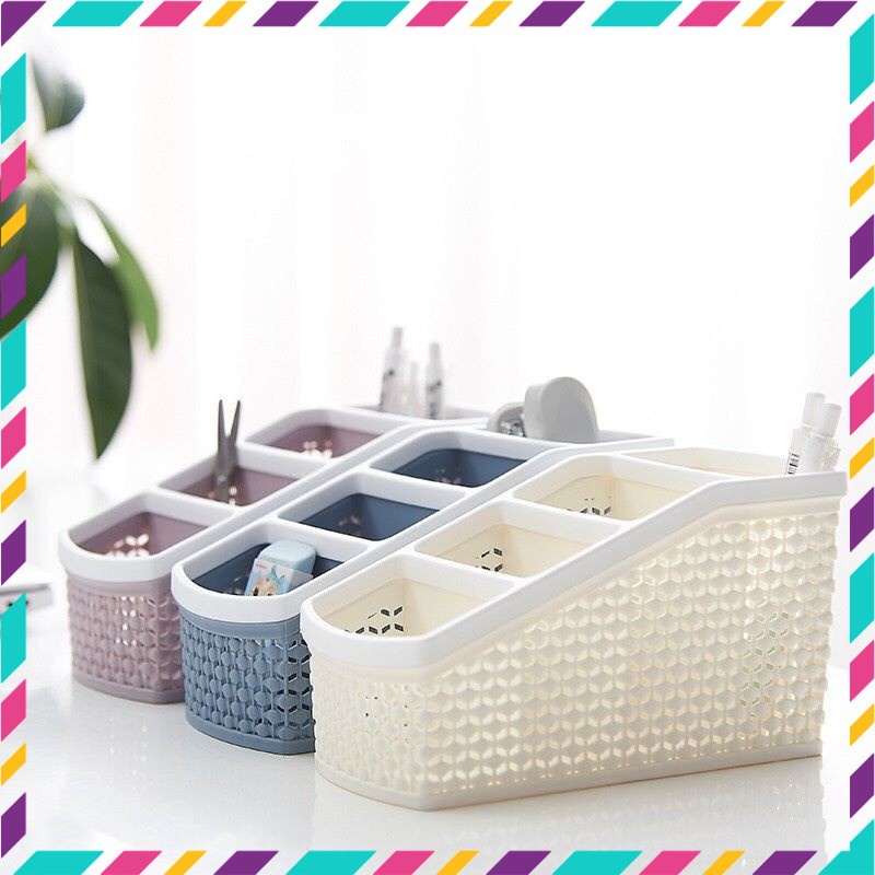 Hay nhựa tiện ích 4 ngăn Việt Nhật 2 size , khay 4 ngăn để bàn đựng bút, đồ dùng đa năng - Buôn rẻ 01288
