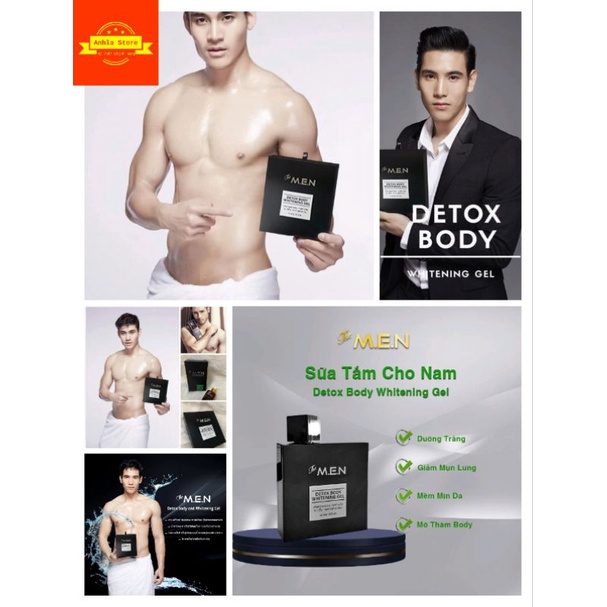 Sữa Tắm Trắng Da Nam The  Men Detox Body Whitening Gel 400ml - Làm Trắng, Thải Độc Da