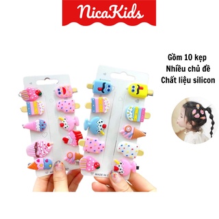 Set 10 kẹp tóc siêu cute cho bé gái