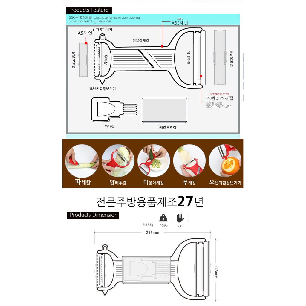 GG799 - Nạo thái bắp cải - chẻ hành - nạo sợi Hàn Quốc