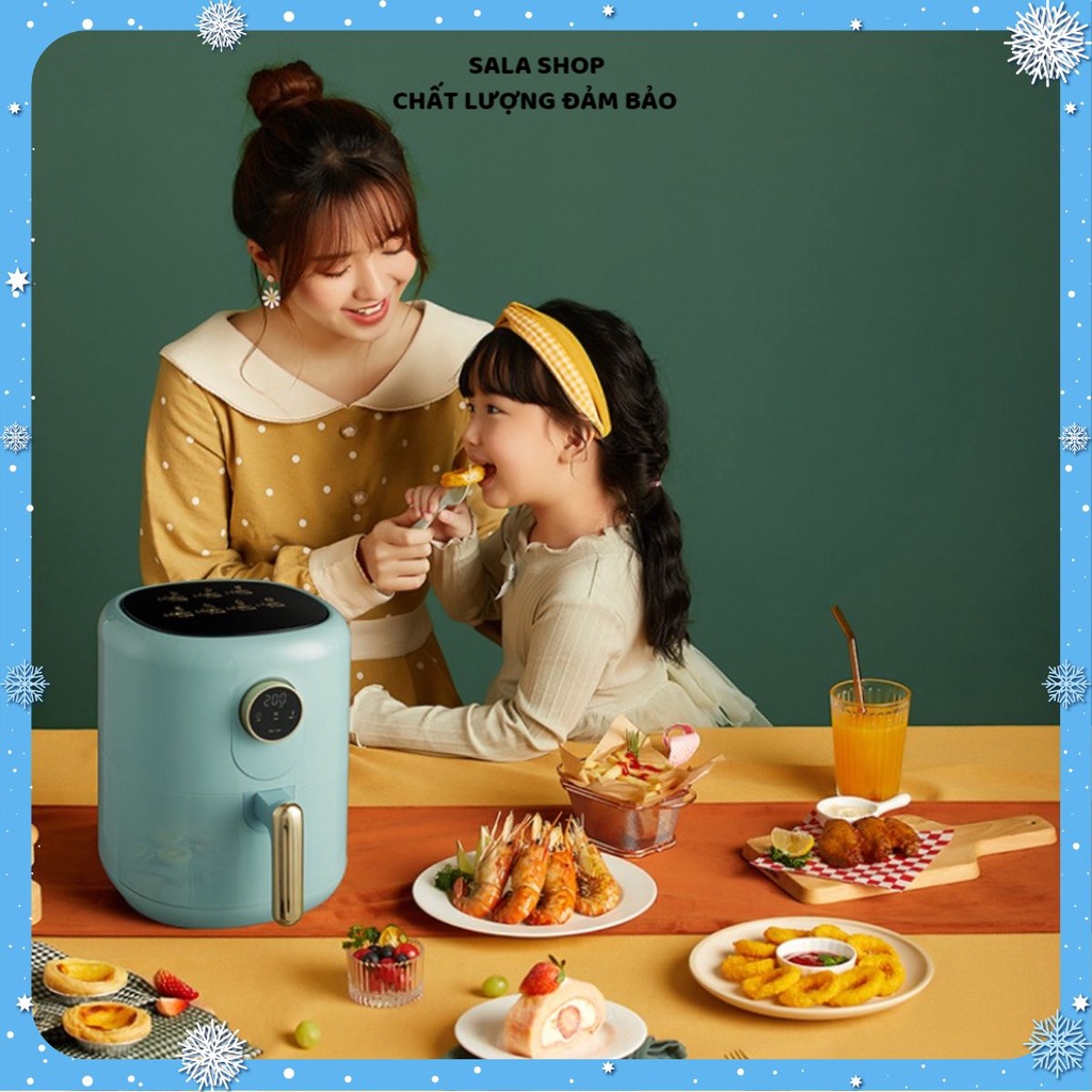 Nồi chiên không dầu Bear QZG-B14E1, 3.5L,chính hãng, dùng để nướng thịt, nướng bánh mì, quay thực phẩm, nồi chiên điện