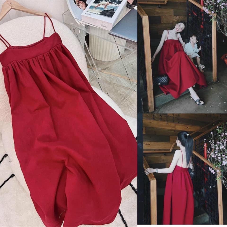 váy 2 dây ôm ngực dáng dài, đầm maxi đi biển bầu bí phom rộng nhiều màu váy xinh hot trendy - babydoll