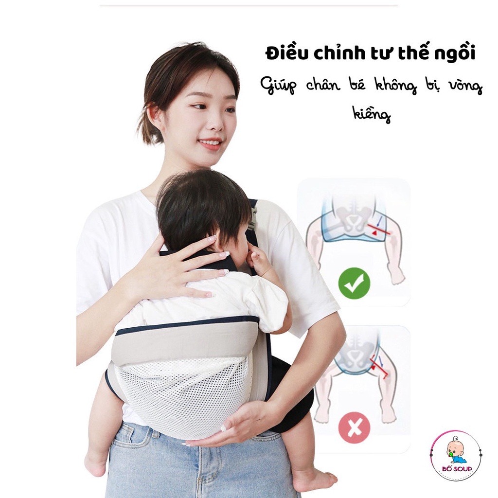 Địu Cho Em Bé Dạng Lưới Siêu Thoáng Khí Gọn Gàng An Toàn Tiện Lợi