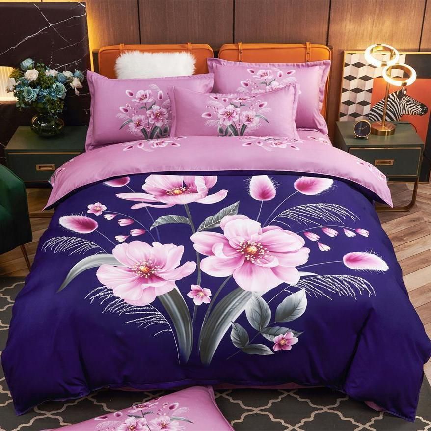 Bộ Chăn Ga Và Vỏ Gối Màu Đỏ Không Phai Họa Tiết Đám Cưới Phong Cách Mới