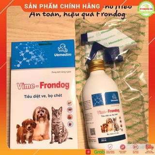Diệt ve chó mèo ⭐FREESHIP 70K 🚚 Vime Frondog 250ml 🐾diệt ve bọ chét dạng xịt cho chó mèo hiệu quả tức thì - PetZoneHCM