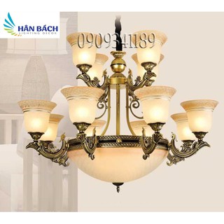 ĐÈN CHÙM,ĐÈN CHÙM PHÒNG KHÁCH,ĐÈN CHÙM CỔ ĐIỂN 12 TAY