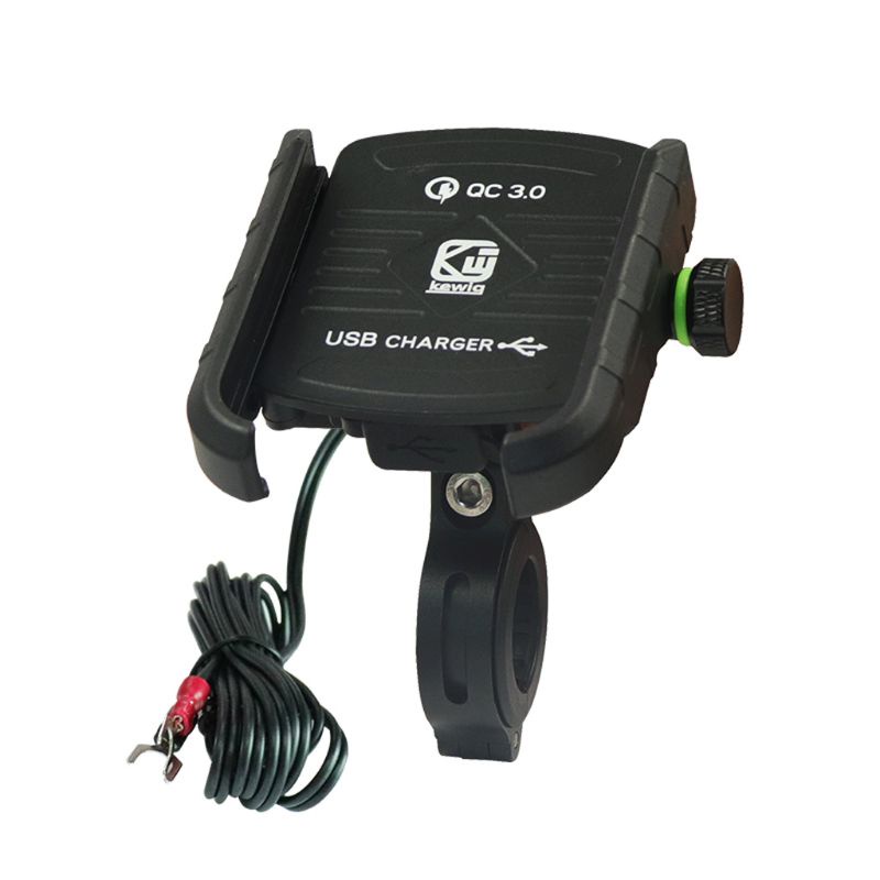 Giá Đỡ Điện Thoại Gắn Tay Lái Xe Máy Chống Nước Xoay 360 Độ Kèm Cổng Sạc QC 3.0 USB