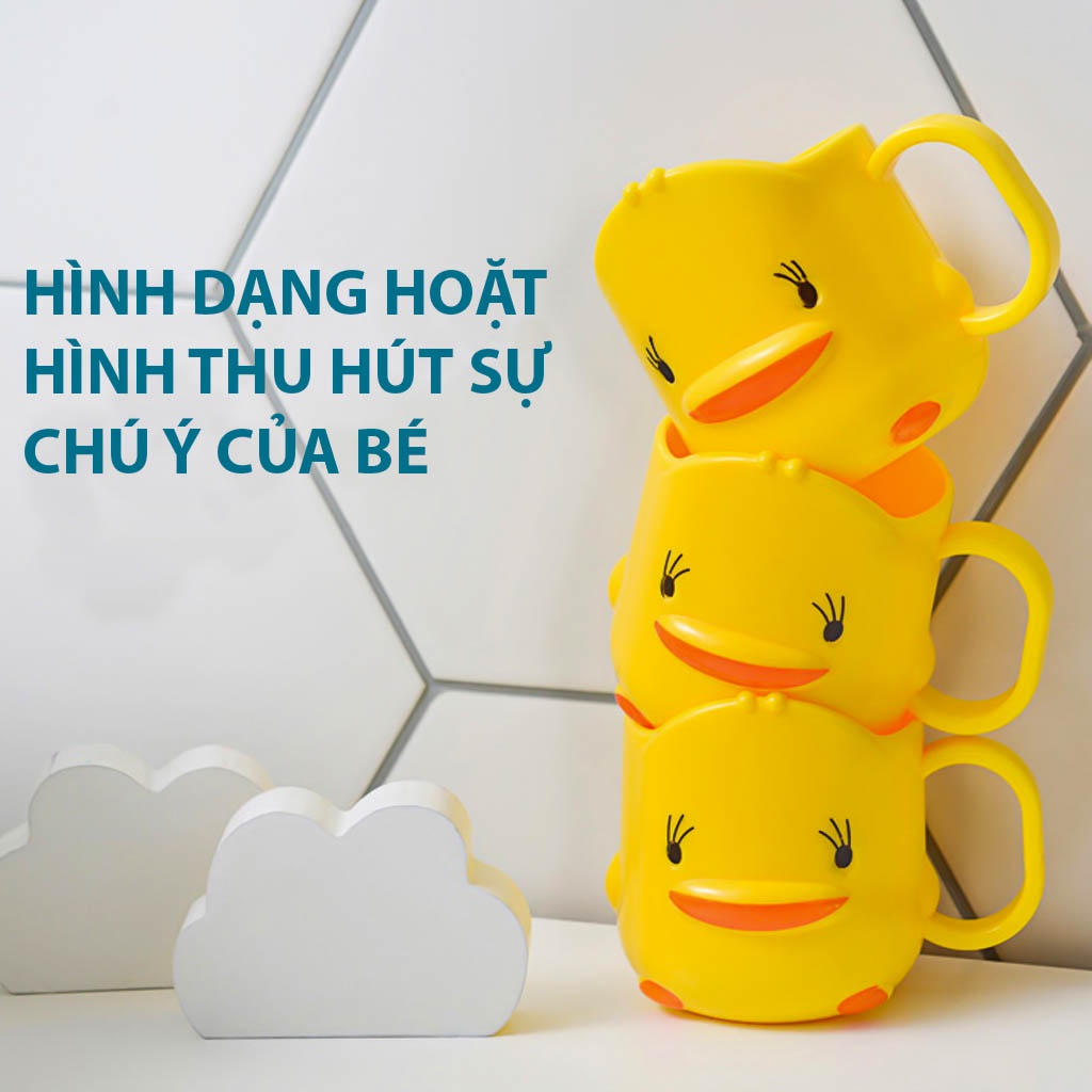 Cốc đánh răng cho bé hình con vịt có quai xinh xắn đáng yêu CDR01