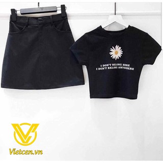 Áo croptop hoa cúc