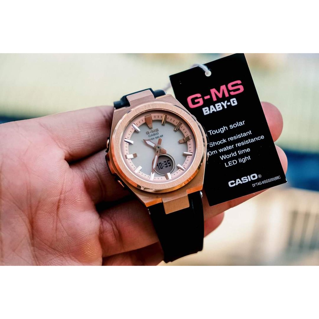 Đồng hồ nữ  Casio MSG-S200G-1A G-Steel Solar - Máy Quartz Pin - Kính khoáng