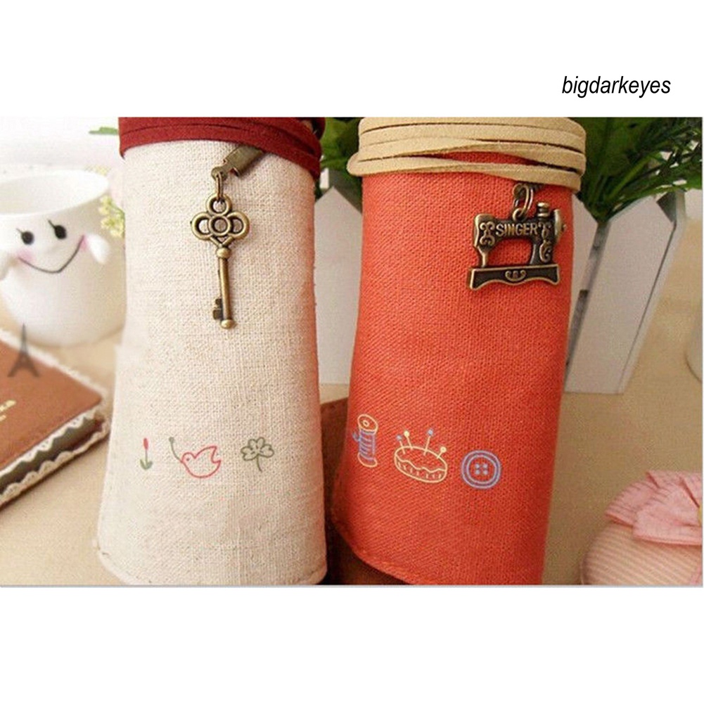 Túi Cuộn Đựng Bút/Cọ Trang Điểm Vải Canvas Sáng Tạo