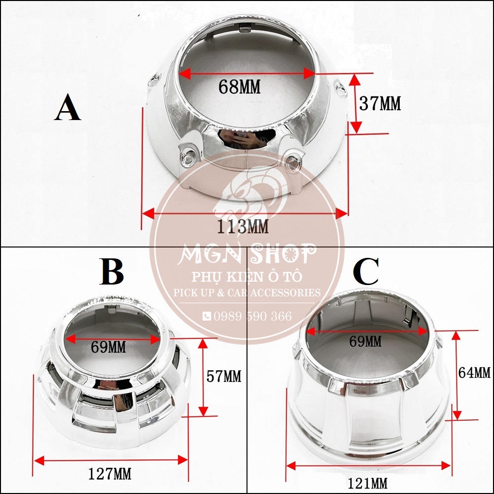 [Bộ 02 đèn] [Bi Xenon 3.0 inch] [thay đổi cho đèn pha H4 H7 HB3] [12V 55W] dành cho ô tô