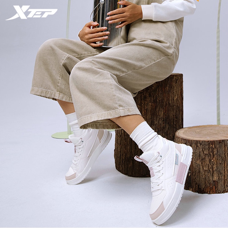 Giày thể thao Xtep cổ cao siêu nhẹ chống sốc thoải mái cho nữ