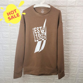 Áo phông nỉ dài tay BIGSIZE MÀU NÂU TÂY-  Unisex 🌸FREESHIP🌸