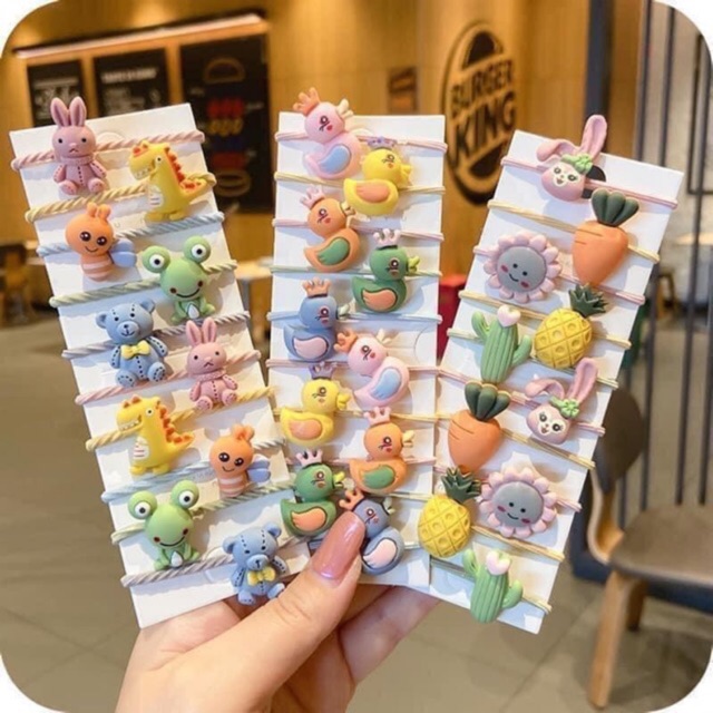 Vỉ 10 dây buộc tóc cho bé gái