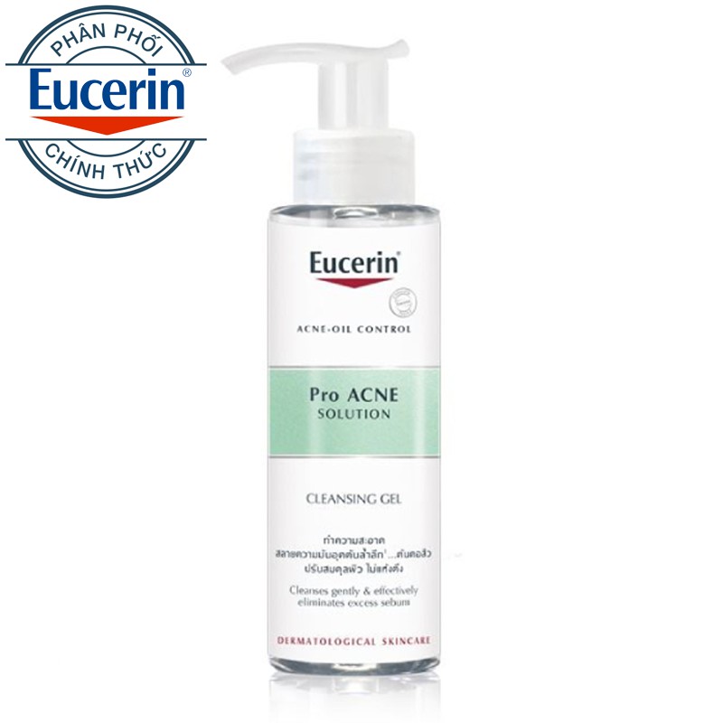 Eucerin Pro ACNE Solution Cleansing Gel Rửa Mặt Da Mụn (200ml)