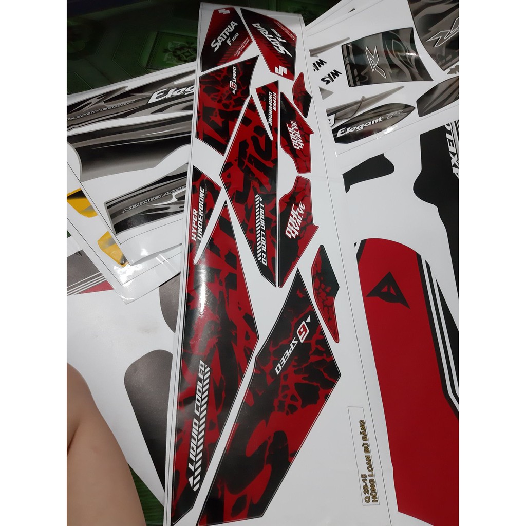 tem rời satria đỏ chấm bi đen