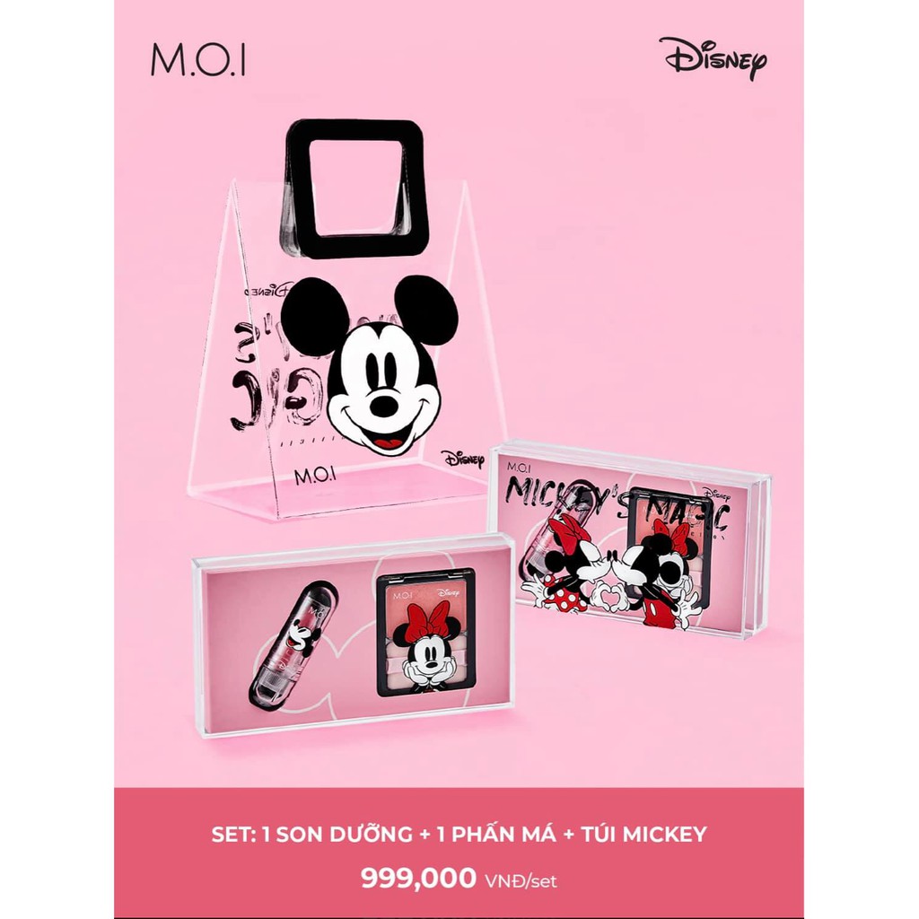 SALE MẠNH + TẶNG TÚI MICKEY - SET SON DƯỠNG + PHẤN MÁ HỒNG MICKEY + HỘP NEW 2020 - HỒ NGỌC HÀ
