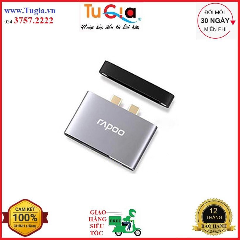 Bộ chia USB TypeC Rapoo 3in1 (ra HDMI USB 3.0 USB TypeC) XD20M Hàng Chính Hãng