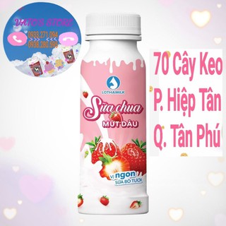 Sữa chua uống Long Thành Lothamilk - Sữa chua MỨT DÂU 180ml