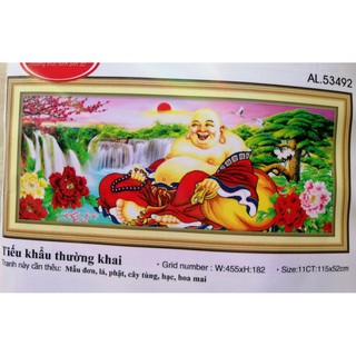 Tranh thêu chữ thập Phật di lặc AL53492