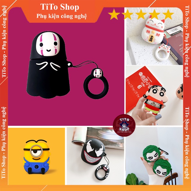 Ốp Airport, Ốp bảo vệ đựng tai nghe  airport 1,2/ airport pro/ airport 3 hình chibi dễ thương hàng c