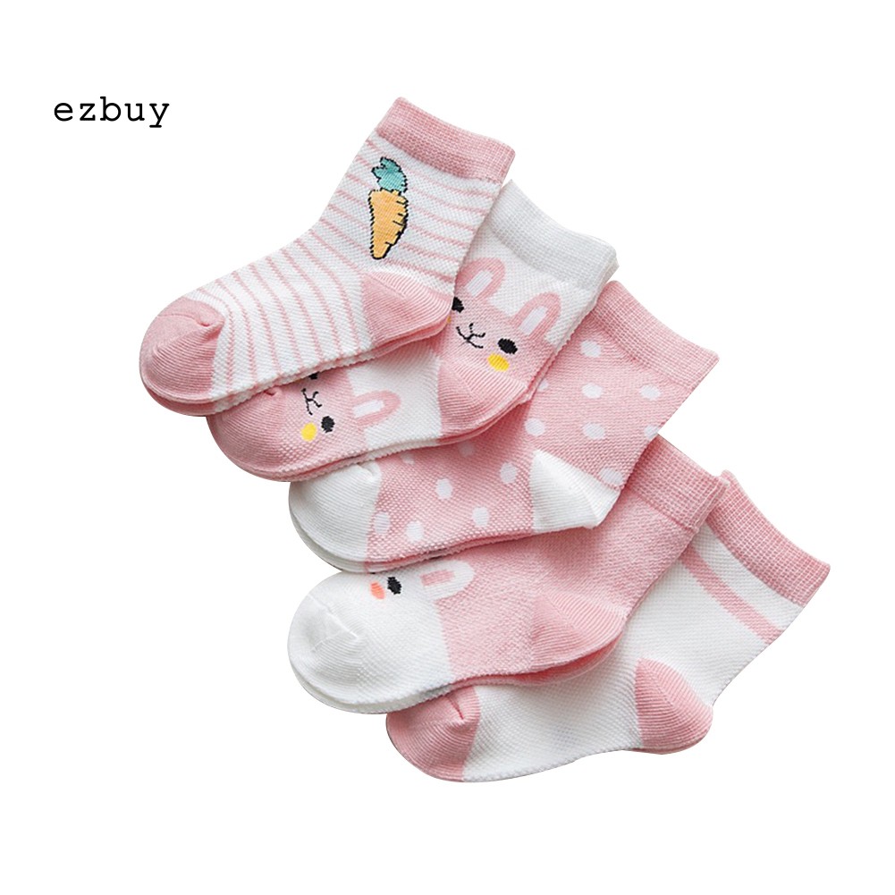 Set 5 đôi vớ vải cotton thoáng khí thoải mái sành điệu dành cho bé