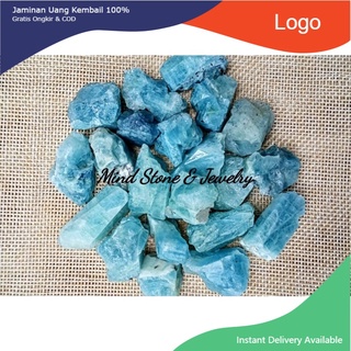 Viên đá thanh tẩy xanh Aquamarine làm handmade, thanh tẩy tarot, trưng bày phong thủy