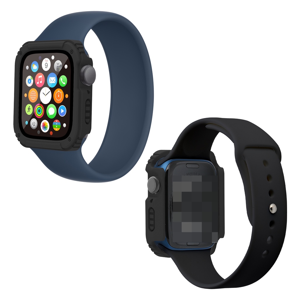 Ốp Bảo Vệ Mặt Đồng Hồ Thông Minh Bằng Cao Su Cứng Dành Cho Apple Watch 7 / 6 / 5 / 3 / 2 / SE 38mm 42mm Series 6 5 4 SE 40mm / 44mm 45m / 41mm