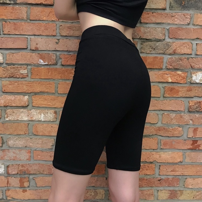 Quần legging nữ quần ngố nữ biker cuộn tím thái RP Clothing vải cotton cao cấp co giãn tốt tập yoga gym RPLG01