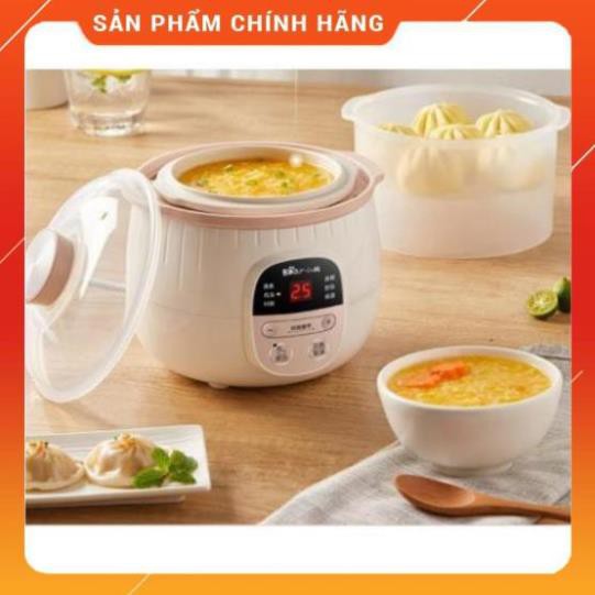 Nồi nấu cháo Bear B08C1S, ninh hầm, chưng yên, hấp cách thủy, sử dụng gốm sứ cao cấp - ảnh thật