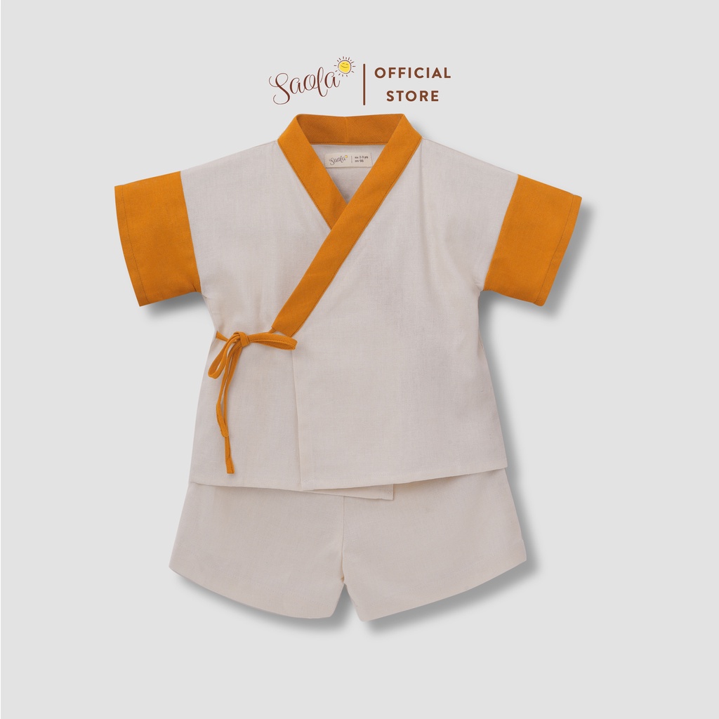Bộ Áo Quần Linen Thoáng Mát Cho Bé Trai / Bé Gái - JINBEI SET - SEL005 - SAOLA KIDS CLOTHING