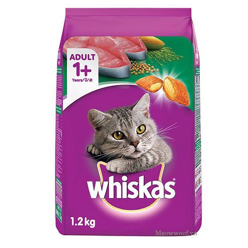 Thức ăn cho mèo vị whiscat 1,2kg (vị ngẫu nhiên) -tặng súp thưởng 15g